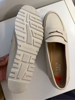 Franco Sarto Off-White Penny Loafers